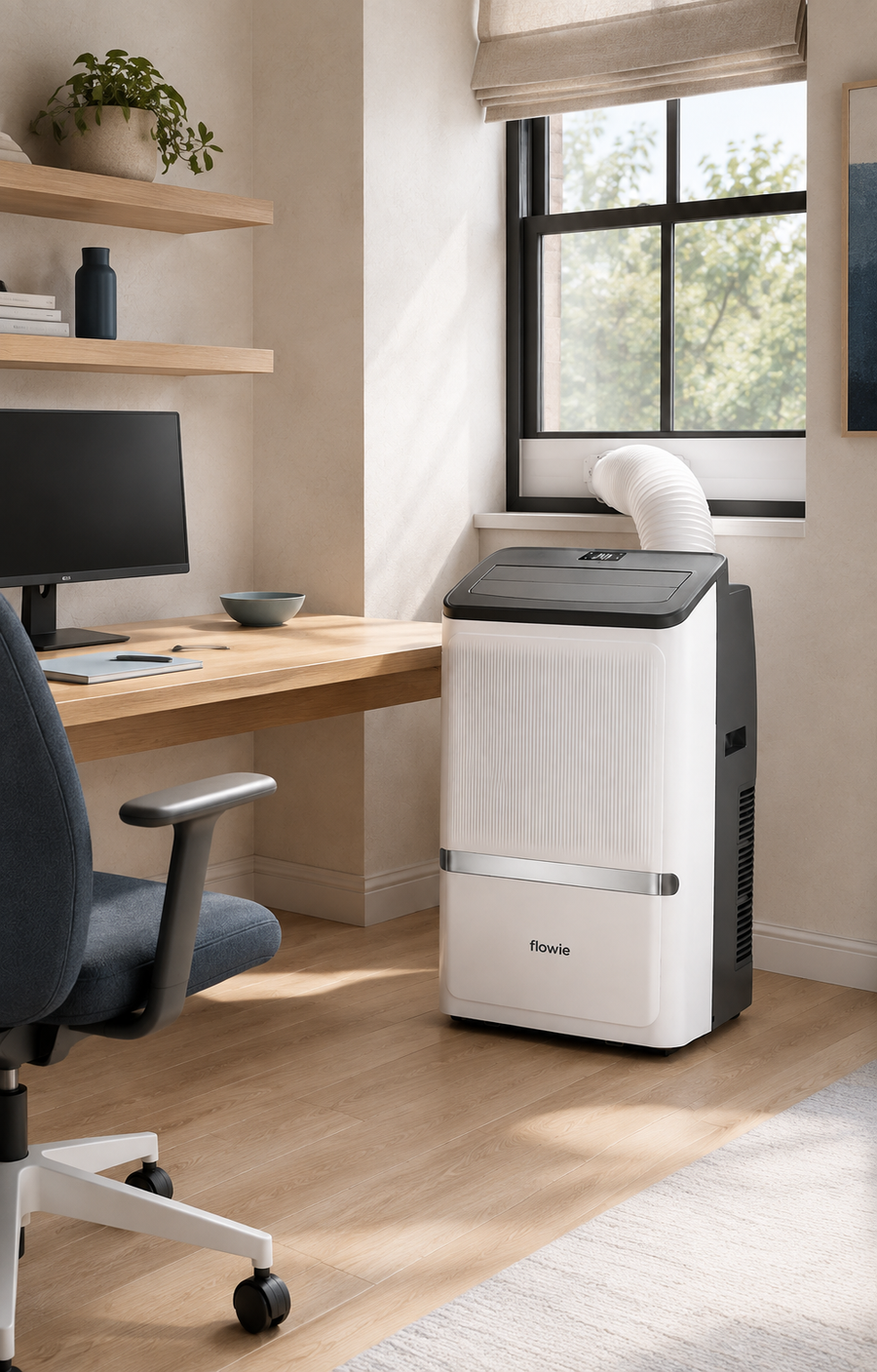 Flowie portable air conditioner in the Home office