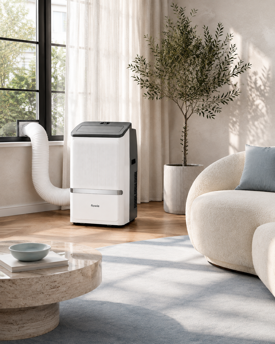 Flowie portable air conditioner in the Living space